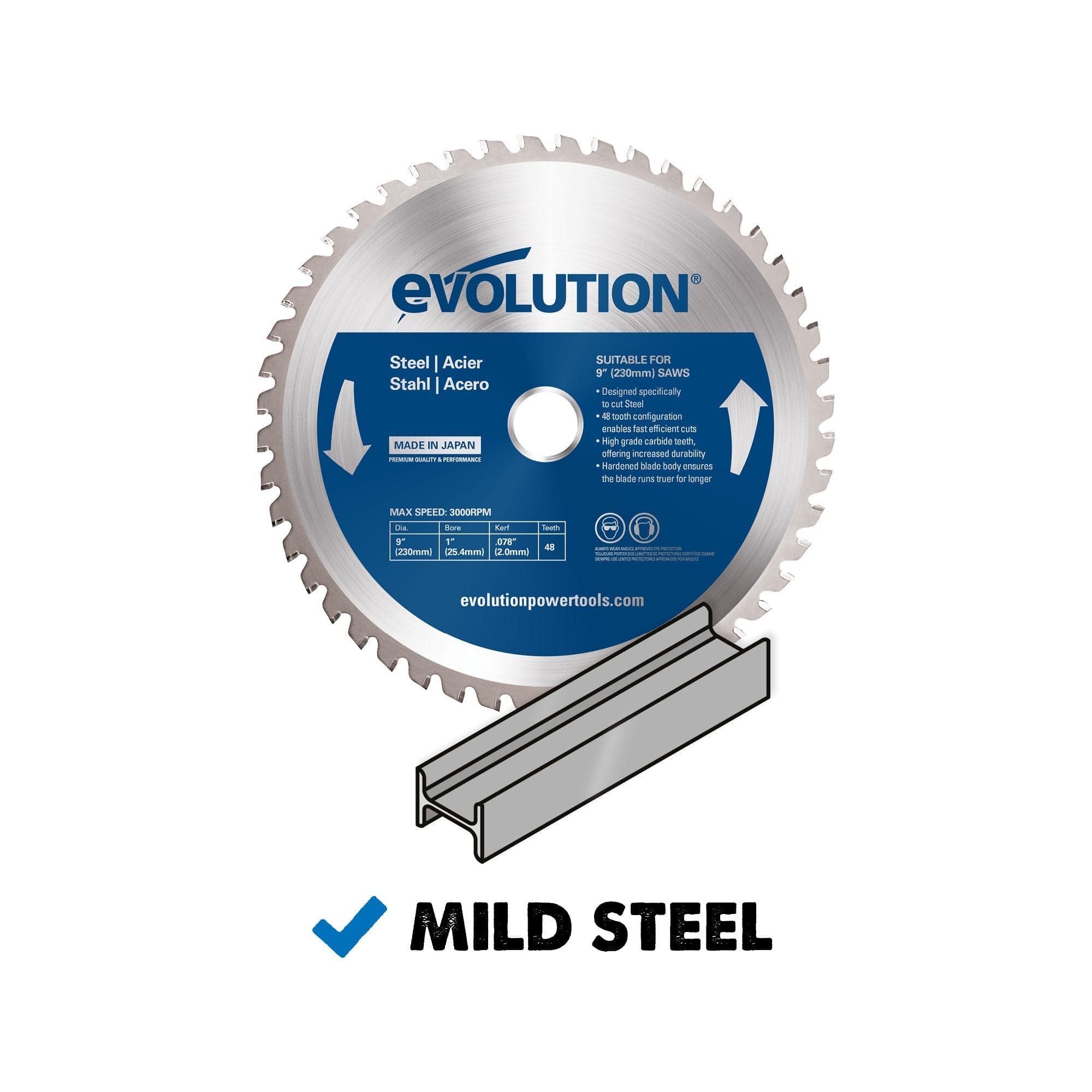 Evolution 230mm TCT list za kružnu pilu za čelik, 48 zuba
