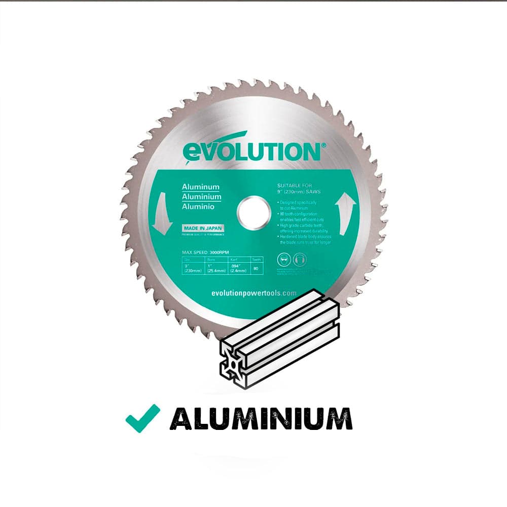Evolution 230mm TCT list za kružnu pilu za aluminij, 80 zuba