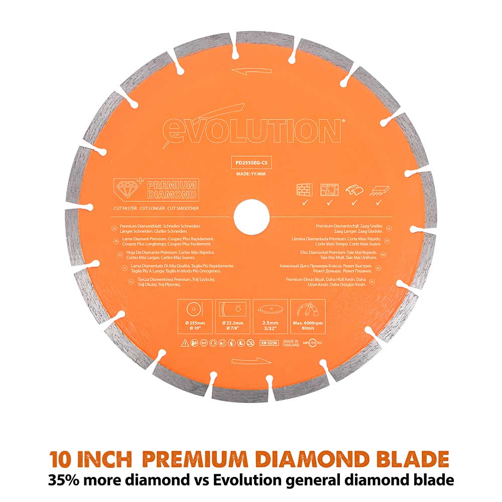 Evolution premium dijamantni disk 255mm, provrt 22,2mm