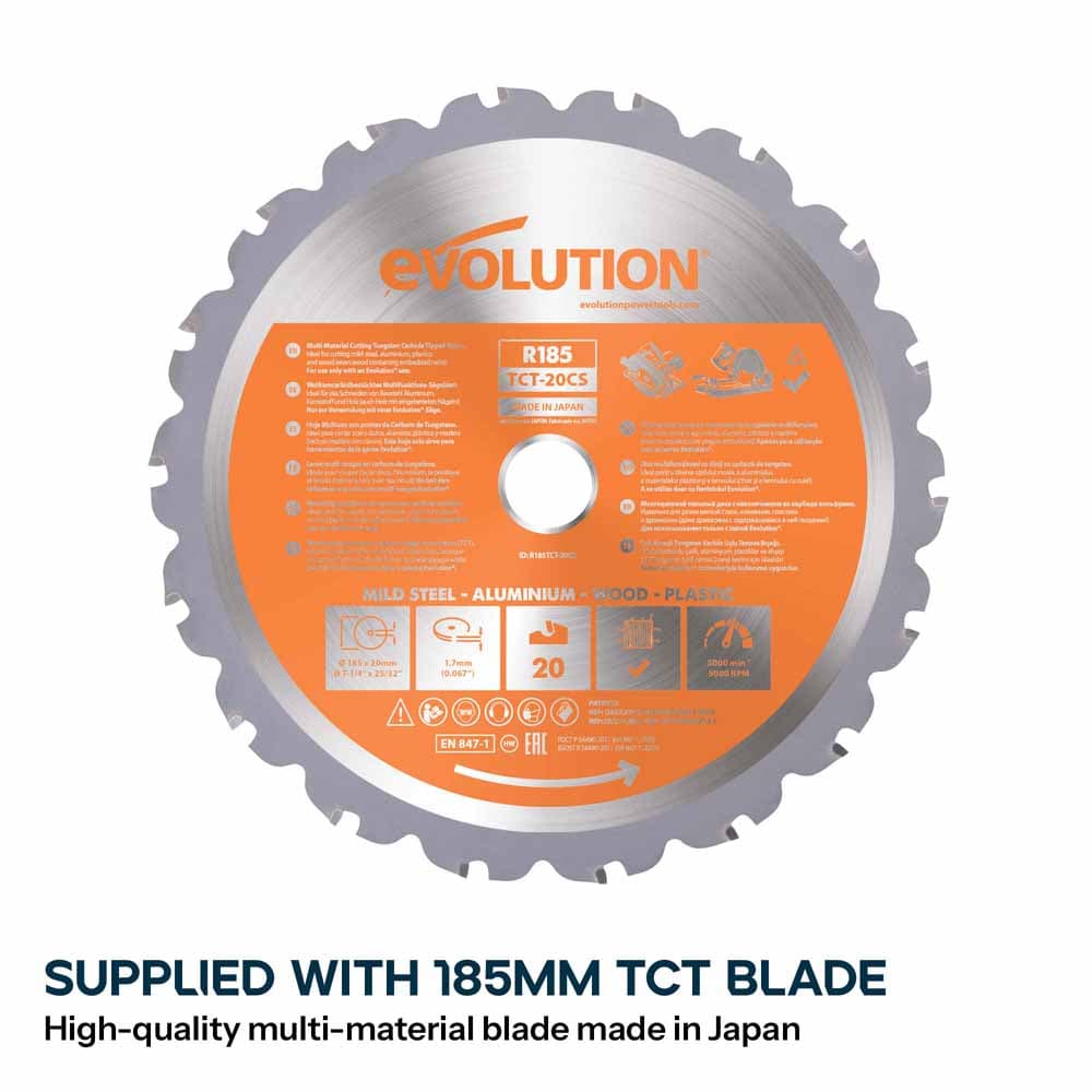 Evolution R185CCS kružna pila 185mm s TCT listom za više materijala