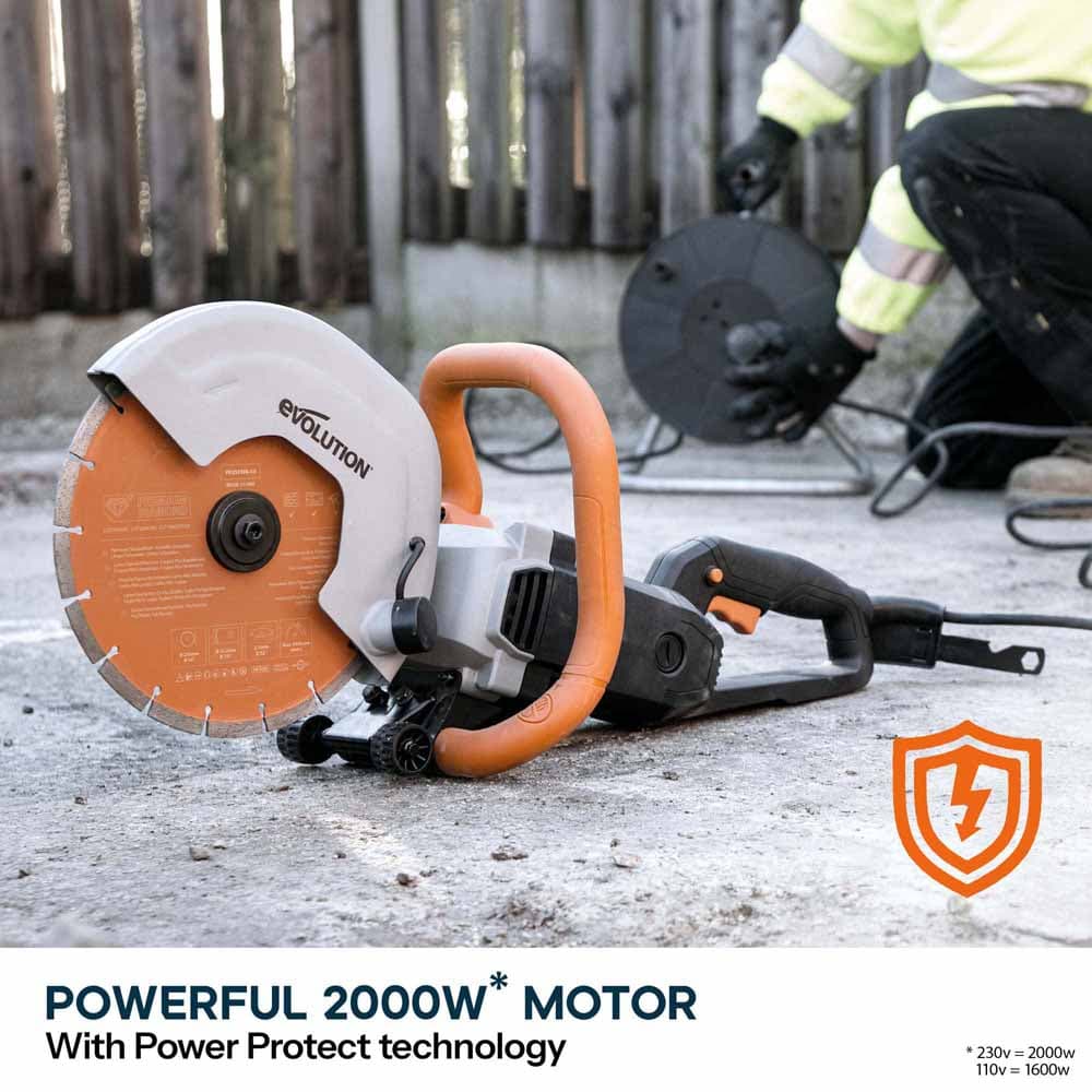 Evolution R255DCT električni rezač betona 255mm 10" s premium dijamantnim listom