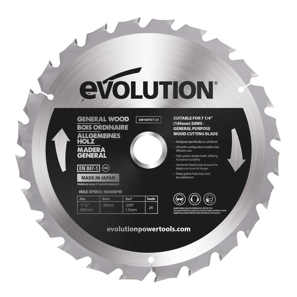Evolution 185mm list za grubo rezanje drva 24 zuba