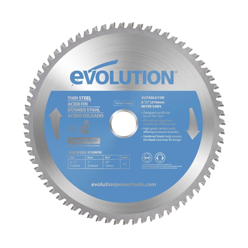 Evolution 210mm TCT list kutne pile za tanki čelik 68 zuba