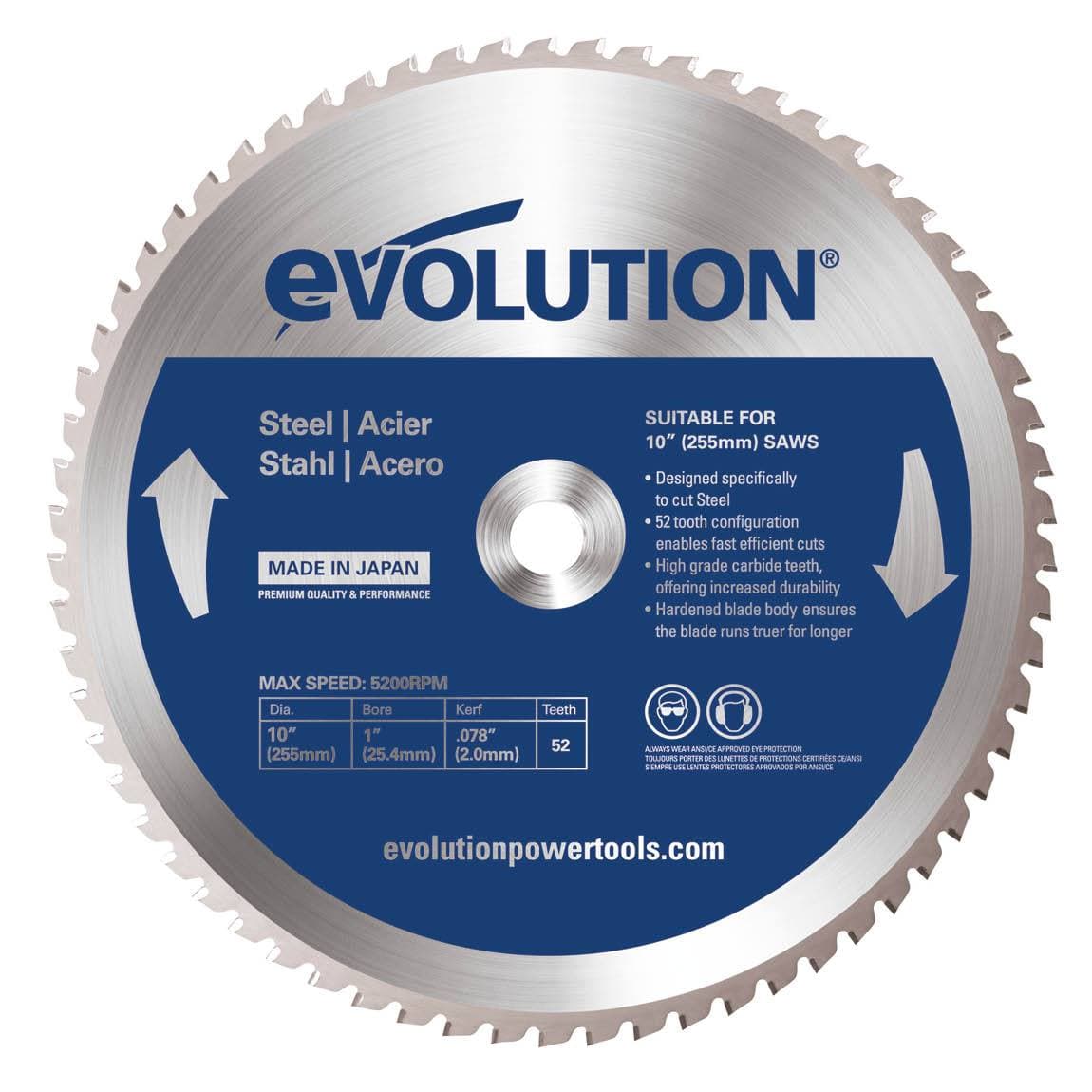 Evolution 255mm list za čelik 52 zuba
