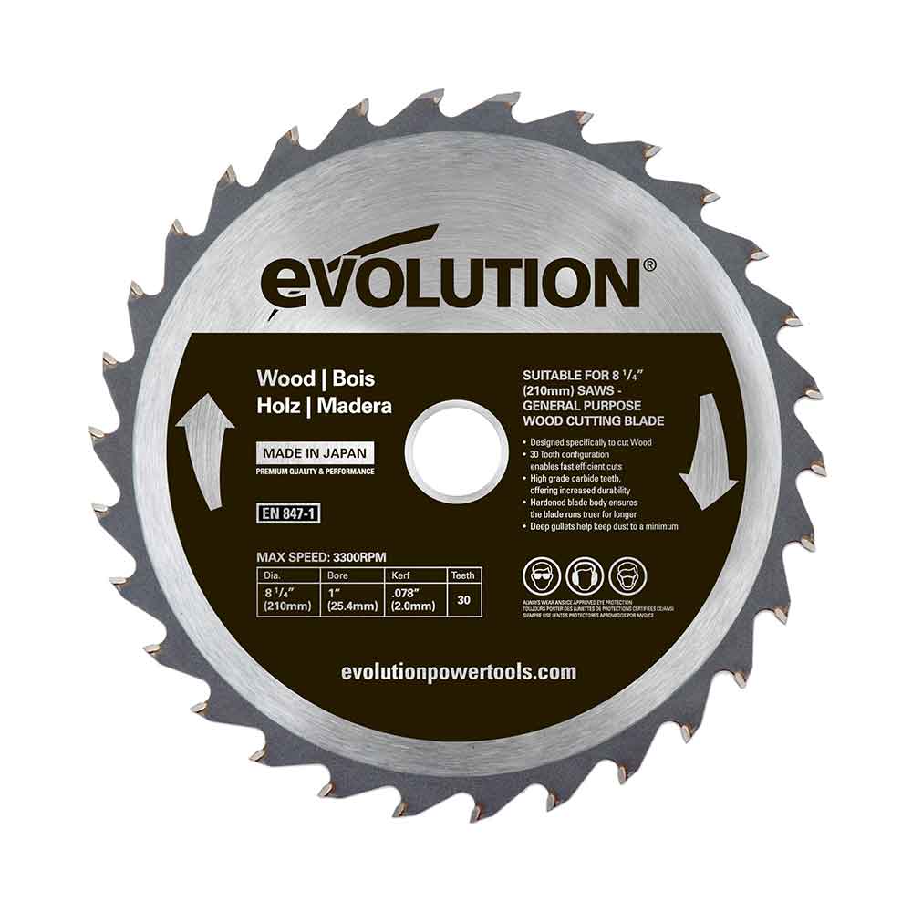 Evolution list za grubo rezanje drva 210mm 30 zuba