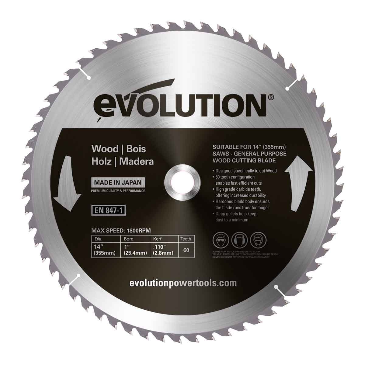 Evolution list preklopne pile za drvo 355mm