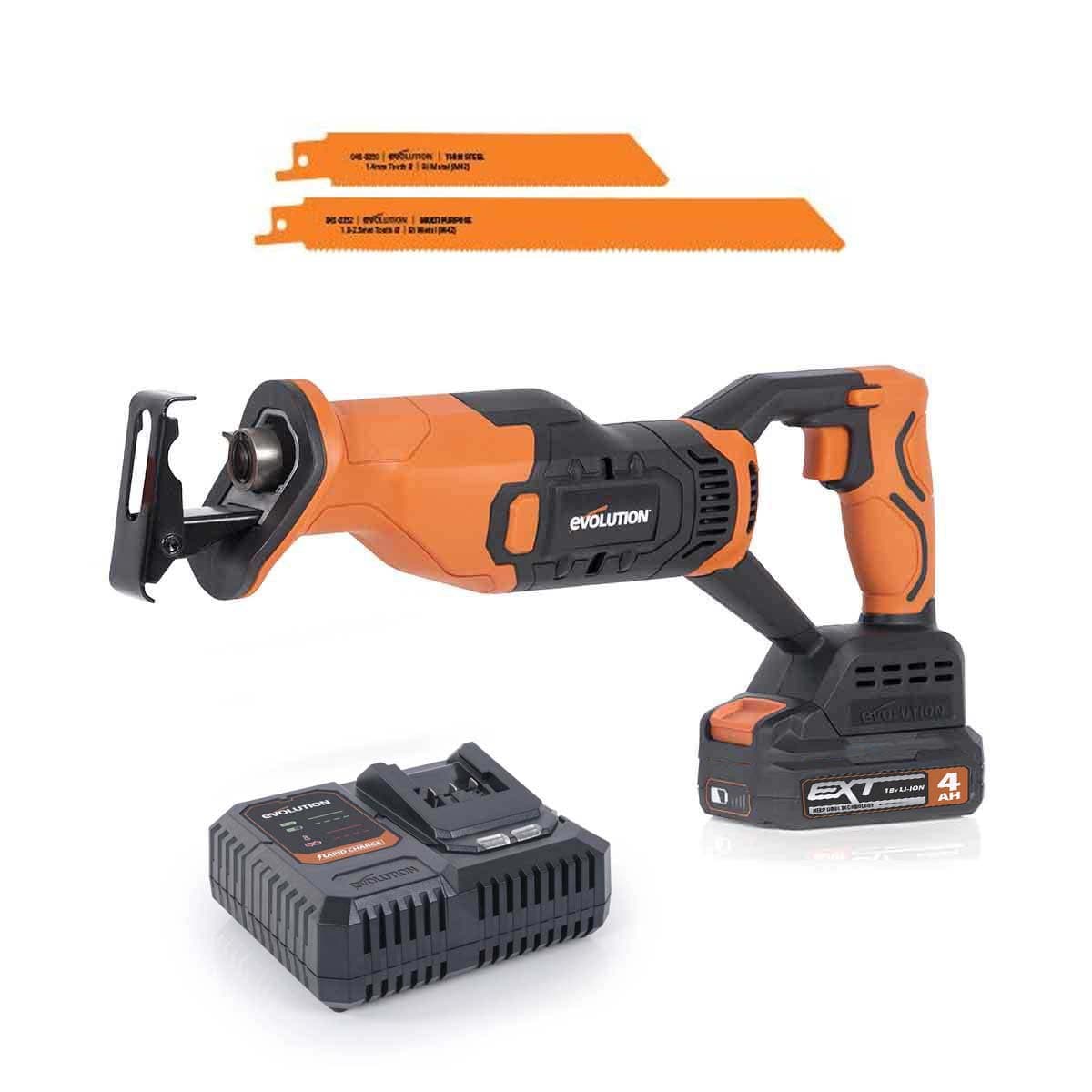 Evolution R150RCP-Li akumulatorska sabljasta pila 18V Li-Ion EXT s listovima za više materijala