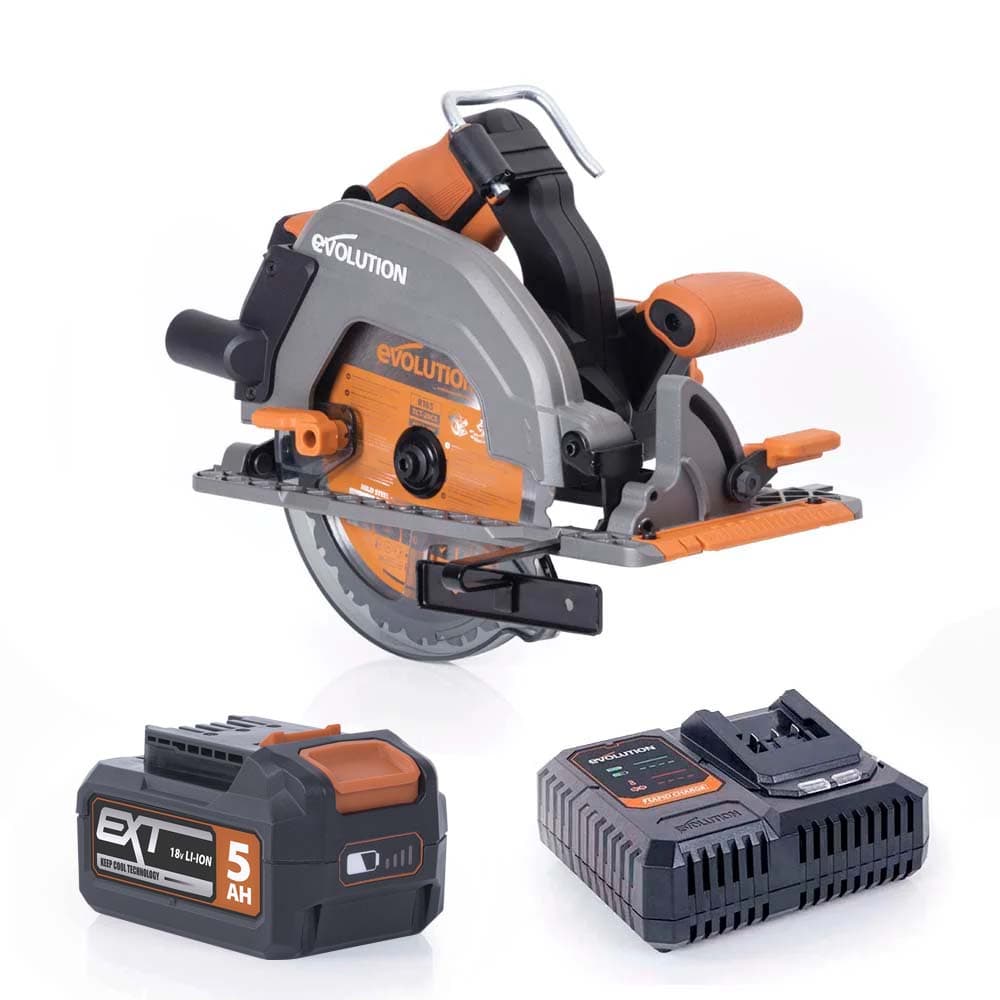 Evolution akumulatorska R185CCS-Li 185mm brushless kružna pila 18V Li-Ion EXT s listom za više materijala