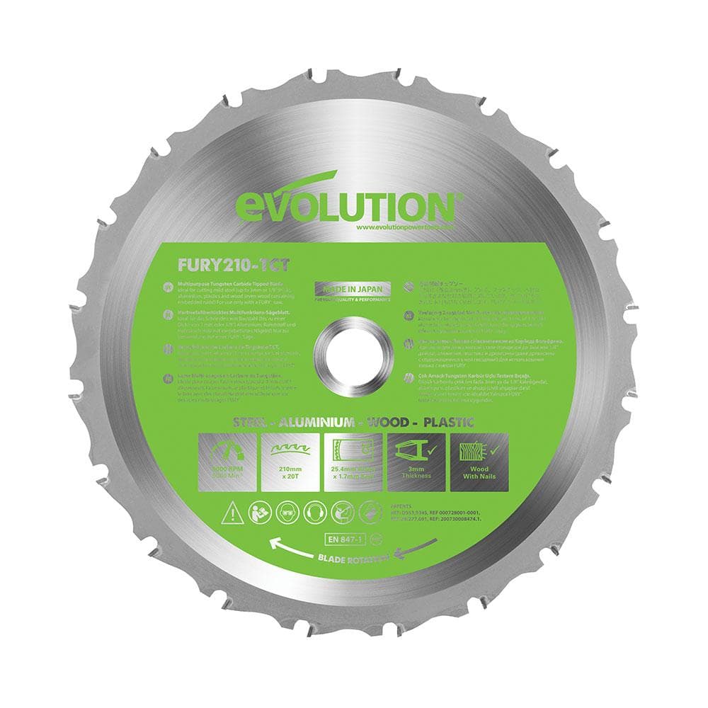 Evolution 210mm list kutne i stolne pile za više materijala 20 zuba
