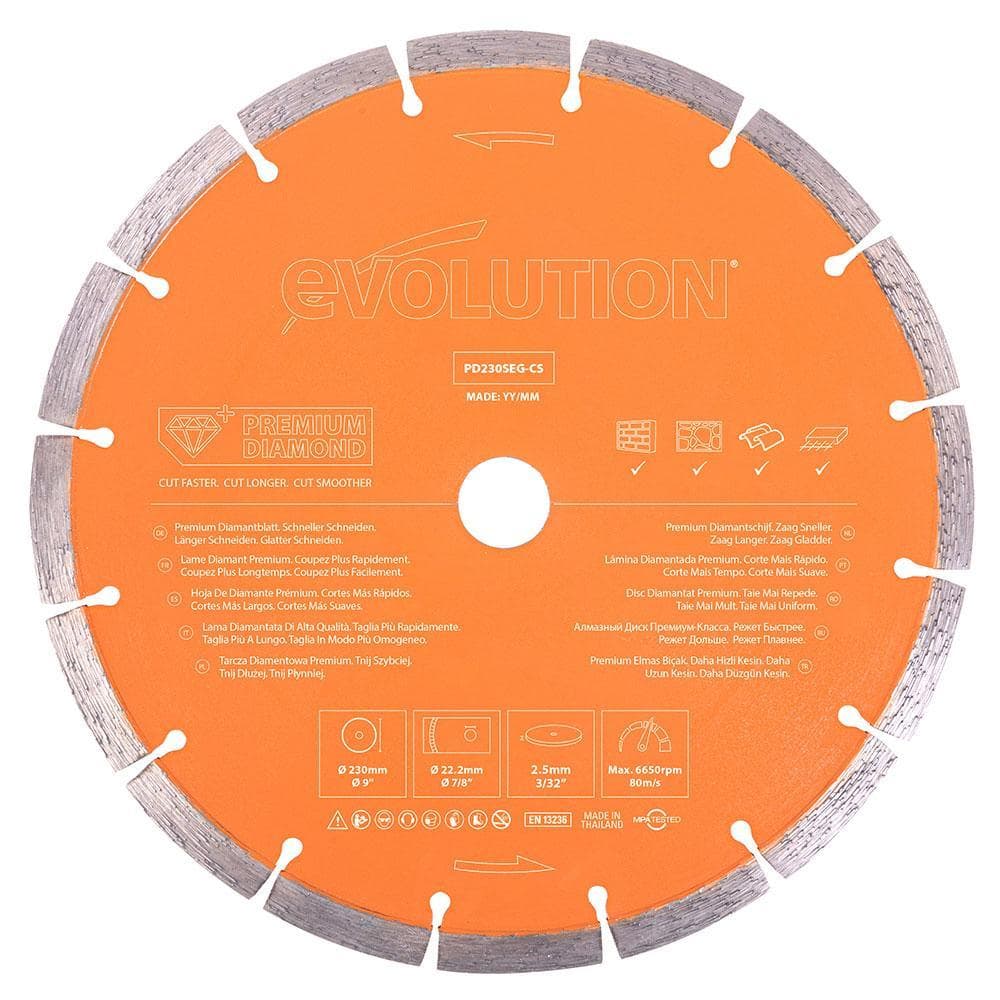 Evolution premium dijamantni disk 230mm, provrt 22,2mm